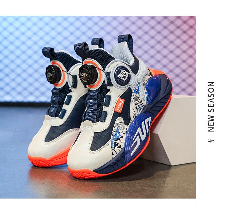 Boys' New 2025 Autumn-Winter Shock-Absorbing Training Shoes: Non-Slip Running and Basketball Shoes for Kids
