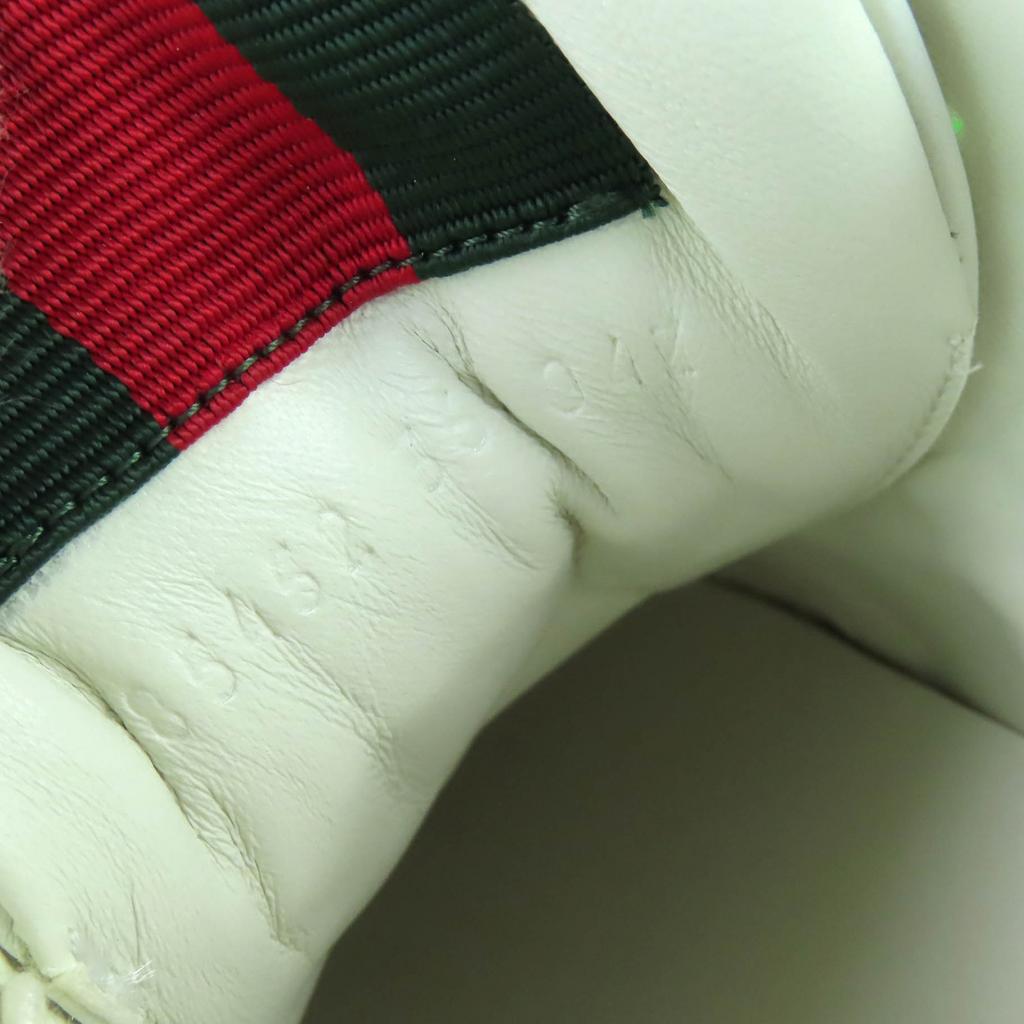 Pristine GUCCI Sneakers Reweb White Beige Green GG Canvas Women 36.5 785452 Used