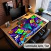 Tappetino per Mouse Grande con Testo Nome Personalizzato, Tappetino Esteso Morbido Antiscivolo Geometry Dash per Ufficio Domestico