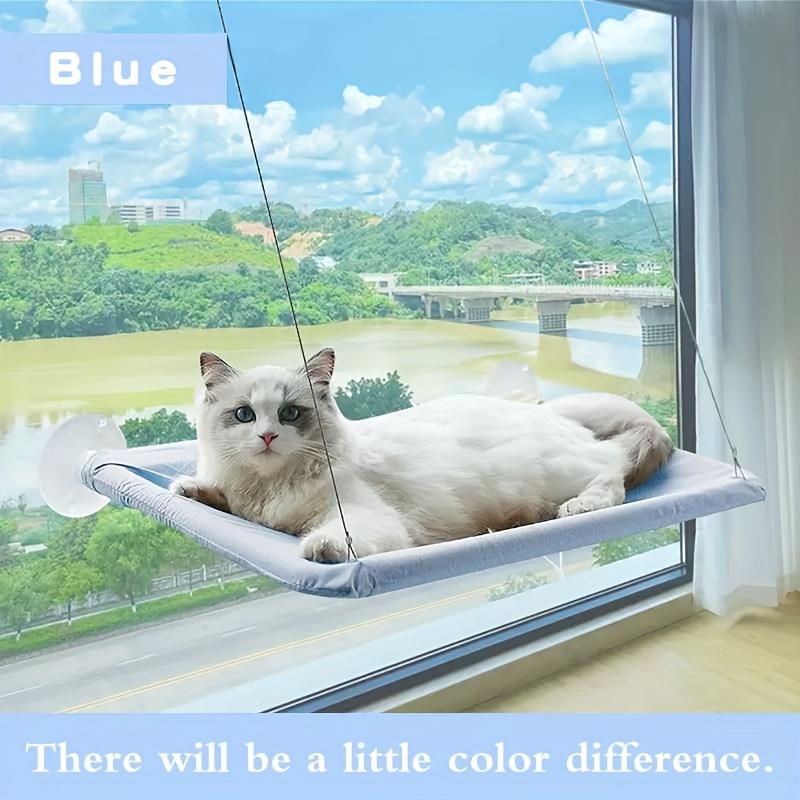 Ultra-Soft Cat Window Perch Hammock with Strong Suction Cups - Wide Viewing Space for Cats, Space-Saving Design for Pet Lovers