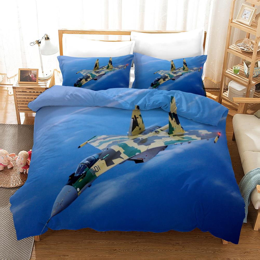 

Напечатанный 3D Комплект постельного белья с самолетами для мальчиков Детские комплекты пододеяльников 100% хлопок Спальный комплект Постельное белье Ropa De Cama Полуторный Двуспальный Односпальный EU single(135x200cm)