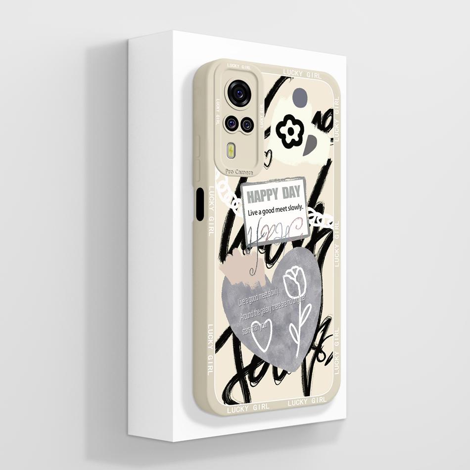 Per Vivo Y51 Y51A Y53S Y31 Y33 Custodia Squisita Cover Posteriore per Telefono Per Vivo Y 51(2020) Y 31 (2021) Cover Morbida in Silicone Liquido
