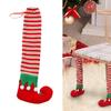 Christmas Chair Leg Cover Cartoon Stockings Sleeve Stripes Furniture Leg Cover for Dining Room Festive Xmas Decoration Supplies