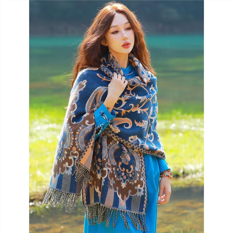 Skin Friendly And Breathable Warm And Versatile Home, Autumn And Winter Women'S Travel Shawl, Thick Cloak, Air Conditioning Blanket
