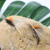 MNFT 10Pcs 10#Orange Grey Caddis Fishing Fly  Trout Classic Mosquito May Dry Flies