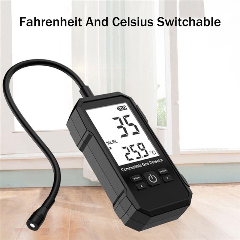 BHBL Gas Leak Detector Analyzer Methane Combustible Natural Tester Sound Double Alarm LCD Alcohol Gas Leak Sensor