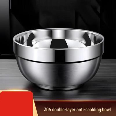 Jingjing Rishang 304 Food-Grade Double-Layer Insulated Stainless Steel Bowl