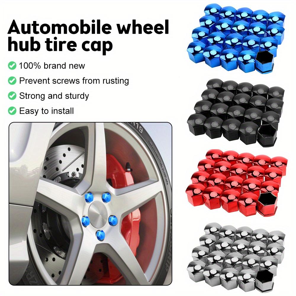 20pcs Vibrant Blue, Black, and Red Plastic Wheel Hub Caps - Rust-Proof, Strong & Sturdy Ideal for Car and Truck Decor, Truck Accessories