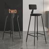 Modern Wrought Iron Bar Stool with Backrest - High Stool for Dining, Light Luxury Design