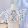 Vintage Embroidered Faux Collar Decorative Collar for Ancient Costume Removable False Collar Adjustable Shoulder Shawl