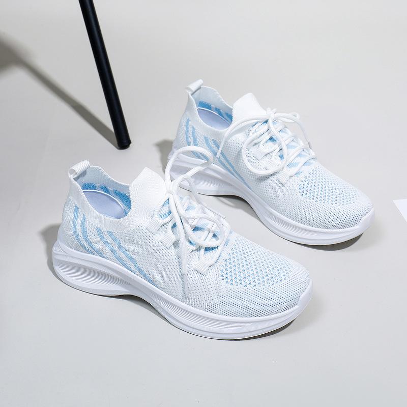 Women's Lightweight Breathable Sneakers Knitted Non Slip Running Walking Shoes Lace Up Casual Comfortable Sport Tennis Shoes for Women Gym Sneakers