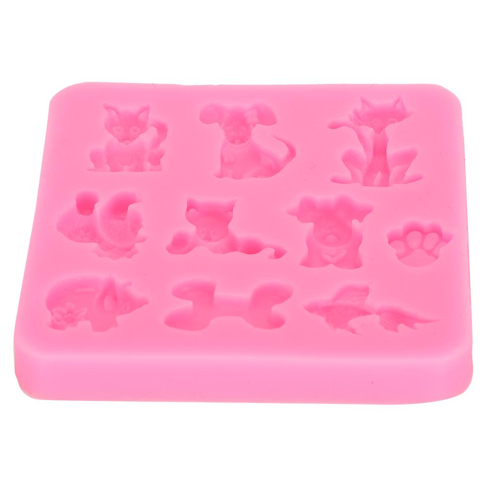 2PCs Silicone Mold   Hand Made Tool Cartoon Animals shape High Temperature Resistance(Gray )