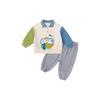 Kids' Loose Autumn Polo Sweatshirt & Pants Set