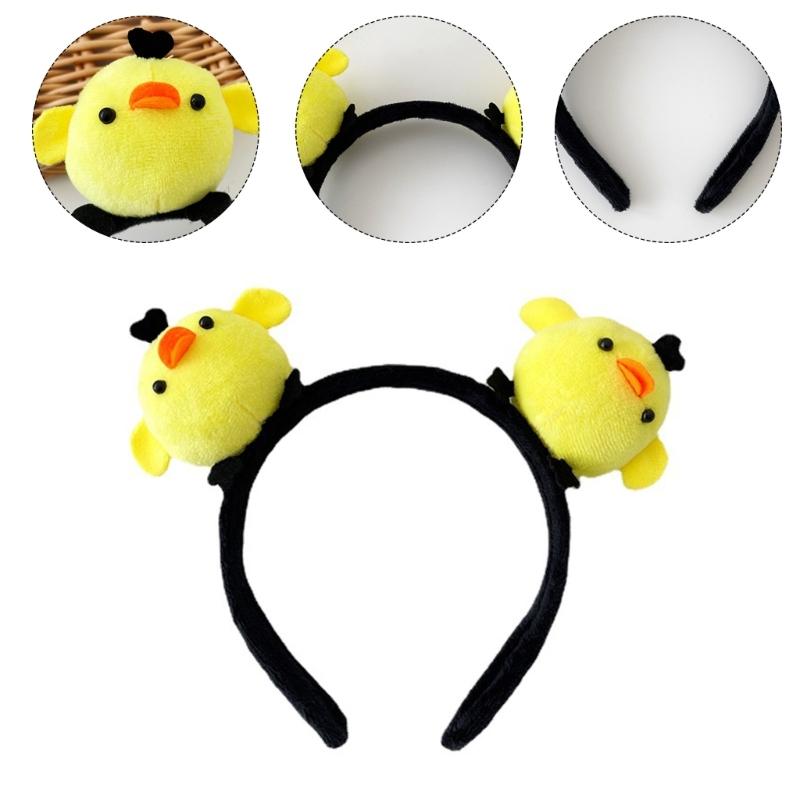 Funny 3D Chicken Plush Headband Cute Cartoon Hairhoop Female Dress Up Hairband