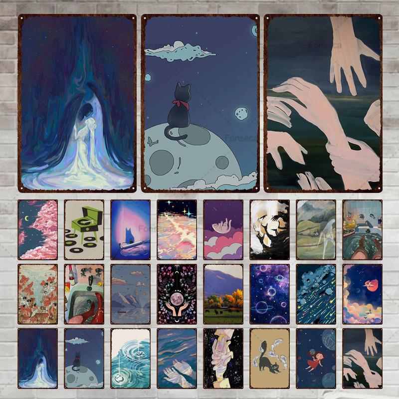 

Абстрактный мультяшный персонаж Пейзаж Металлическая вывеска Винтажная жестяная вывеска Металлическая винтажная отделка стен Бар Клуб Человек Пещера Металлический плакат