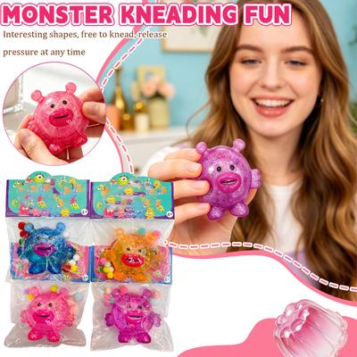 Squishy Monster Toy Soft Stress Relief Squeeze Toy with Multiple Small Balls Sensory Fidget Toy for Kids and Adults Novelty Desk Toy