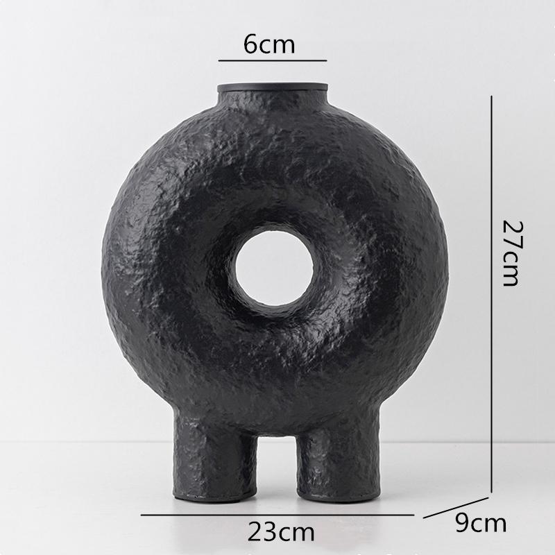 Ceramiczny Wazon Geometria Koło Czarno-Biała Tekstura Abstrakcyjny Kwiatowy Rękodzieło Ozdoby Nowoczesna Dekoracja Domu Wazon na Kwiaty
