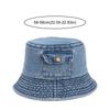 New Vintage Denim Bucket Hat Travel Outdoor Pocket Sun Hats Solid Color Korean Fisherman Cap Men Women