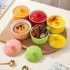 Piccola Casseruola in Ceramica con Coperchio Porcellana Ramequin Perfetta Per Porzioni Individuali di Zuppe Budini O Cibo per Bambini