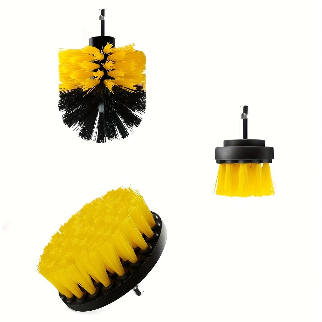 Powerful Drill Brush Attachment Set for Deep Cleaning- Suitable for Concrete, Tiles, and Car Interiors