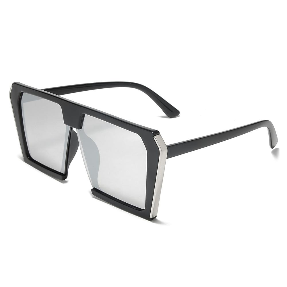 THREE HIPPOS Sun Glasses Women Plastic UV 400 Custom Logo 2020 New Arrivals Big Oversize Shades Mirror Flat Top Square Sunglass