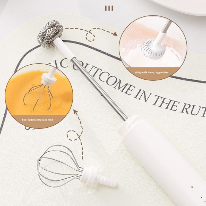Milk Frother Machine Wireless Electric Mixer, Hands - Free 2 - In - 1 Whisk, 3 - Speed Rechargeable For Baking/Coffee Frothing