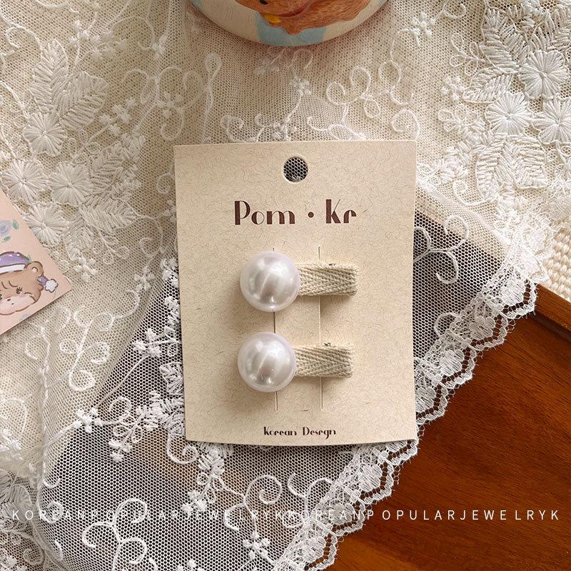 2pc/set Cute Princess Hair Clip for Toddler Exquisite Lace Bow Peal Baby Bang Side Clip Cute Kids Hair Pin Headwear Accessories