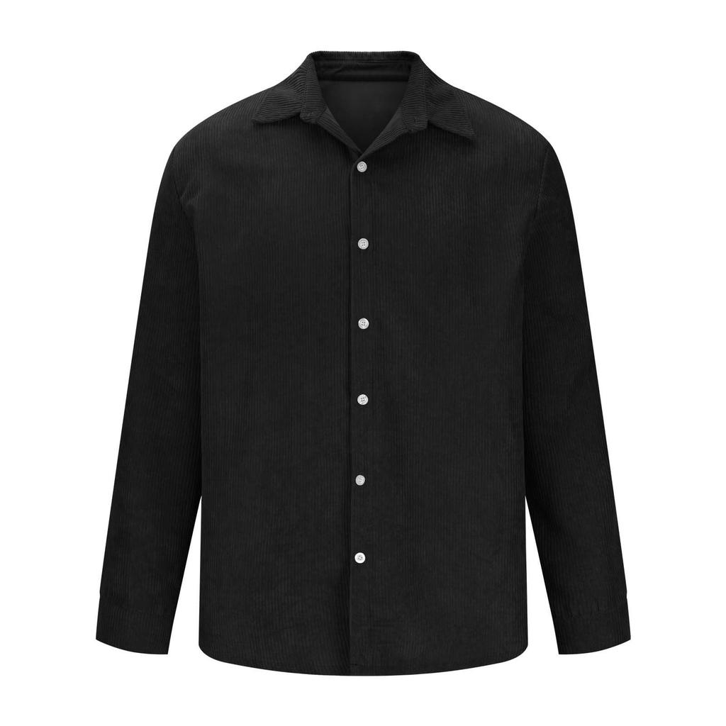 Men's Cotton Shirts Long Sleeve Casual Button Down Textured T-Shirt Loose Vacation Beach Lightweight Topsrt