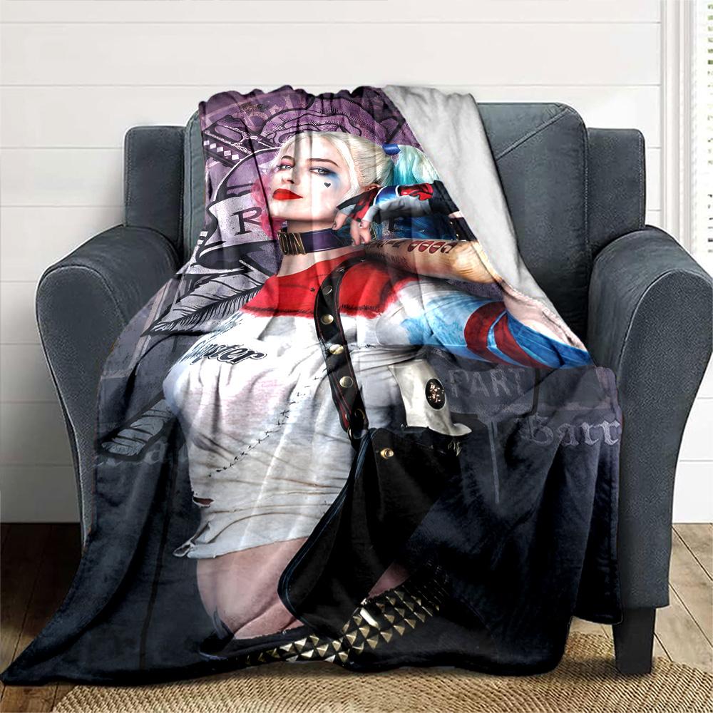 Dc Character Joker Harley Quinn Blanket Ultra-Soft Suitable for Picnics Office Chair Bedding Four Seasons Multipurpose Modern