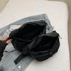 Black Waterproof PU Chest Bag Outdoor Cycling Bag Men Women Crossbody Mobile Phone Bag