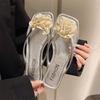 Summer wear retro flower slippers women's new with skirt flat bottom seaside beach sandals