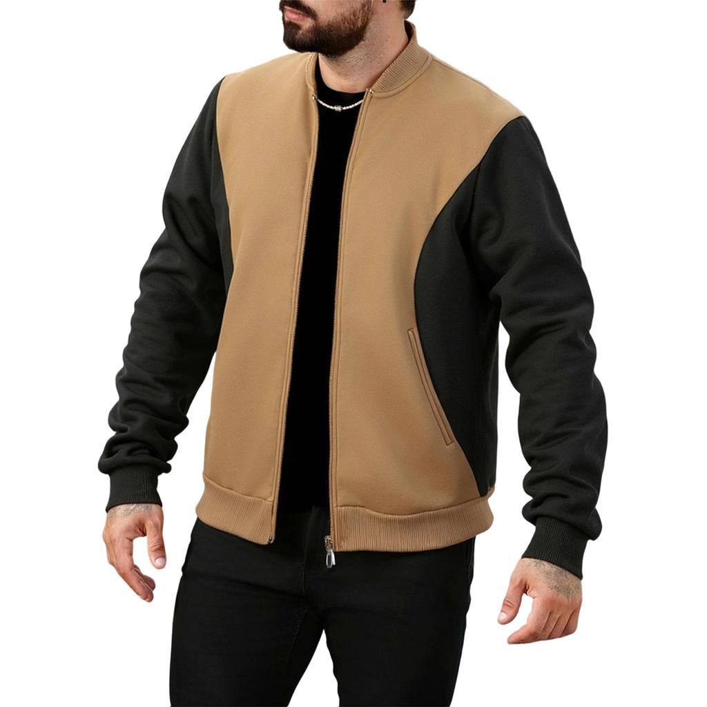 Pull zippé pour homme à col montant et sweat à manches longues