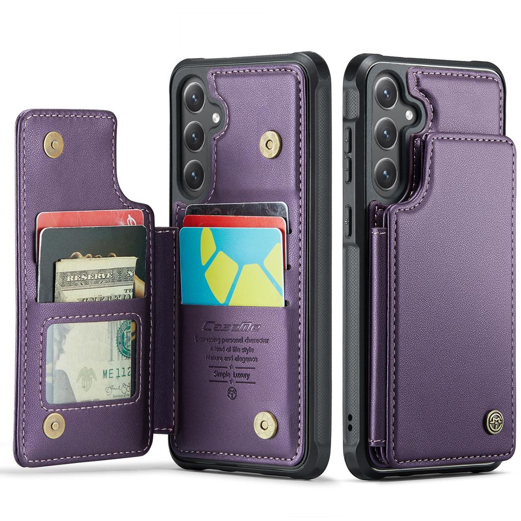 For Samsung Galaxy S26+ Case with RFID Blocking 5 Card Slots CASEME C22 Leather Back Cover