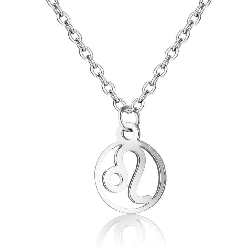 Stainless Steel Zodiac Pendant Necklace with Thin Chain