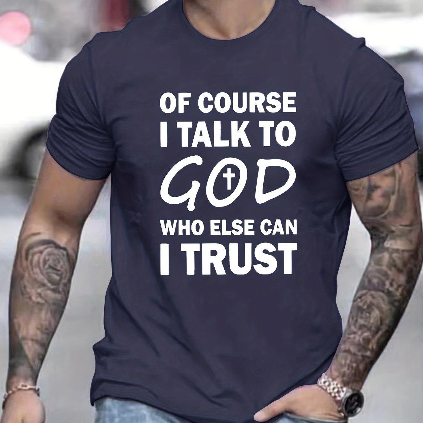 

Talk To God Jesus 100% Cotton T Shirt Print Tees for Casual Short Sleev 3XL
