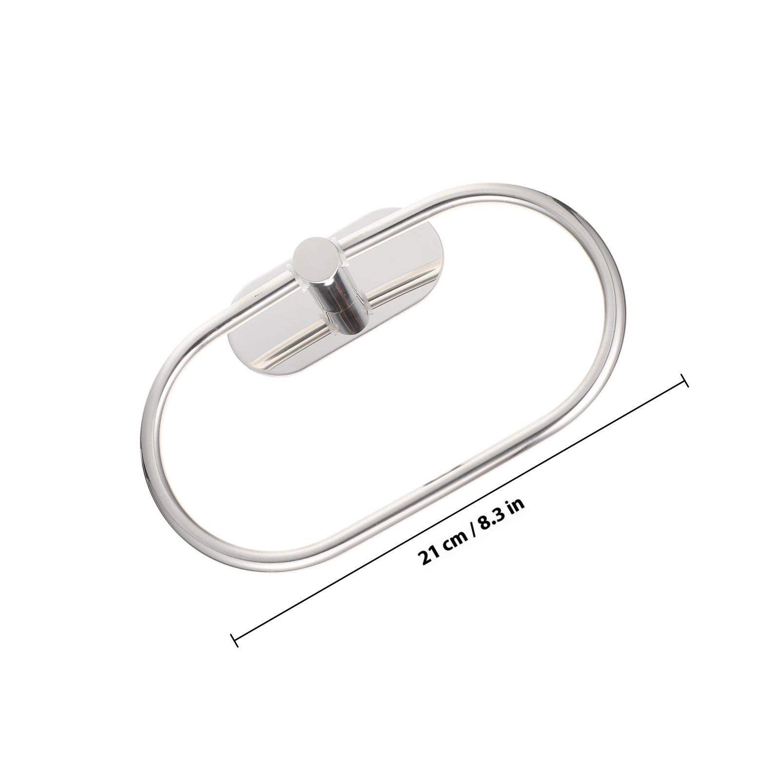 

Stainless Steel Towel Ring Wall-Mounted Home Supply Bathroom Kitchen Towel Holder Smooth Edges Space-Saving срібний