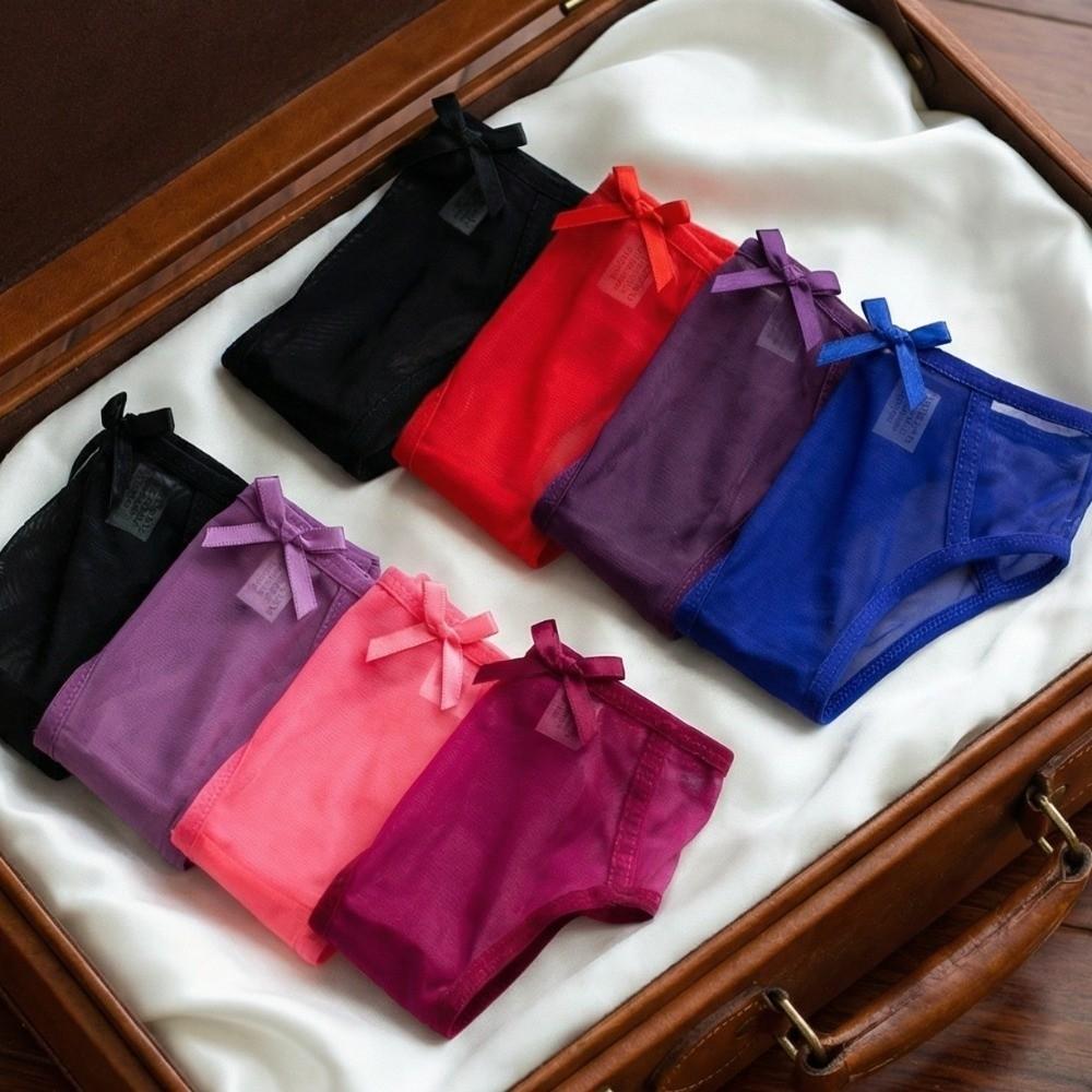 Transparent Fun Female Bow Hollow Out Nylon Lace Lingerie Thongs Lace Underwear Briefs