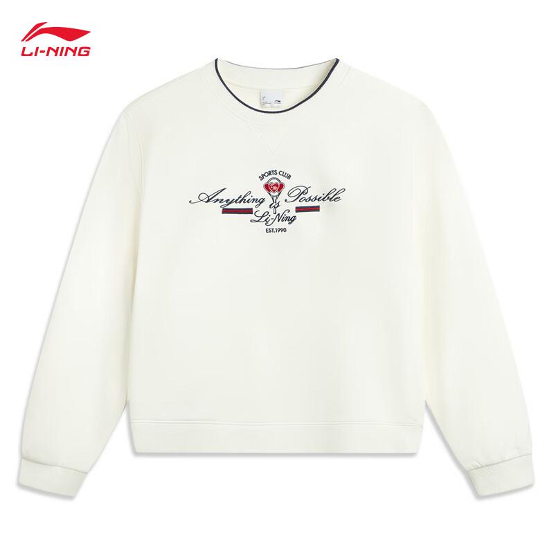 Li-Ning Women's Fleece-Lined Round Neck Sweatshirt AWDV998