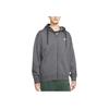 Nike Logo Embroidered Drawstring Hoodie With Long Sleeves Men Sweatshirt Gray BV2646-071