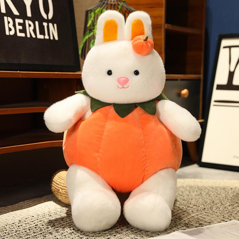 Pumpkin Pig Doll Cute Pumpkin Rabbit Doll Plush Toy Doll Girl Sleeping Pillow Birthday Gift