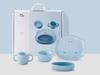 Staub Ceramic Baby Kids Tableware Set in Blue and Mug Japanese STAUB Ceramic Baby Kids Tableware "4-Piece & Hippopotamus" - Children's Plate, Bowl,