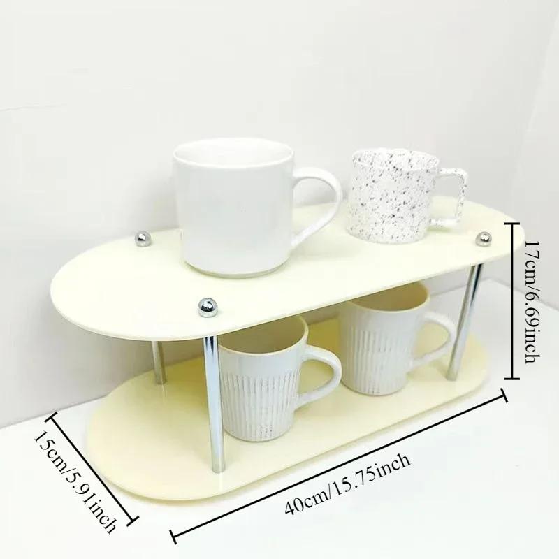 1PC Acrylic Desktop Storage Rack 2/3layer Multifunctional Organizer Ins Style Water Cups Perfume Cosmetics Jewelry Display Frame