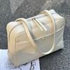 Retro makeup bag, genuine leather women's bag, large-capacity commuting hand-held armpit bag, single-shoulder crossbody bag
