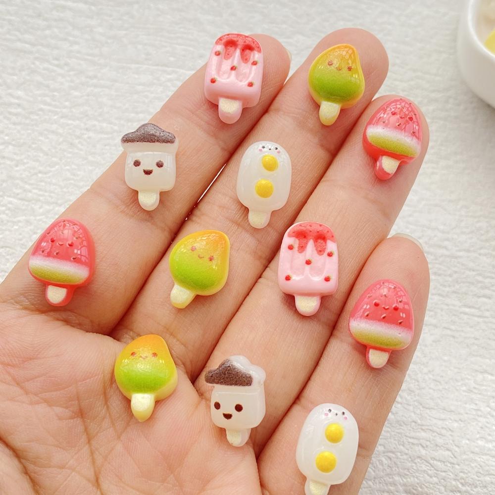 30pcs Mix Resin Colorful Mini Fruit Ice Cream Nail Art Flatback Stone Applique DIY Christmas Charms Scrapbook Decor Crafts