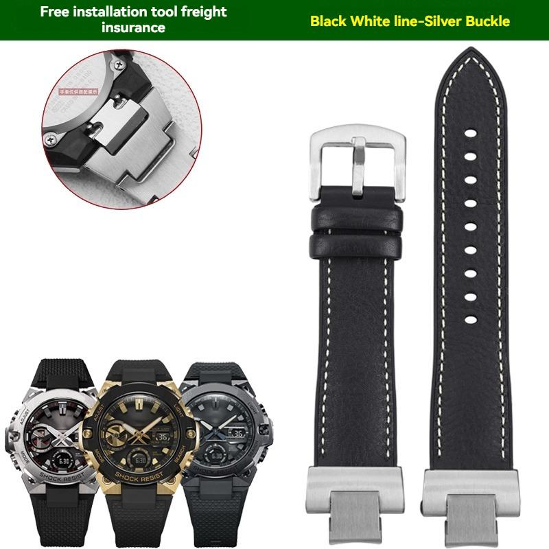 Cinturino in pelle italiana e silicone Per Casio G-SHOCK Steel Heart serie GST-B400 cinturino per orologio alla moda casual