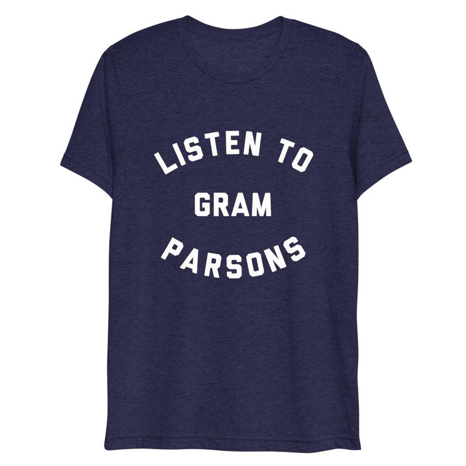 Listen To Gram Parsons T-shirt, Cosmic Gear, Joshua Tree California Apparel, Hickory Wind, Burrito Bros, Desert Vibes, Americana T-Shirt 4XL