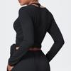 European Fashion Nude Feel Long Sleeve Bandage Yoga Suit for Women