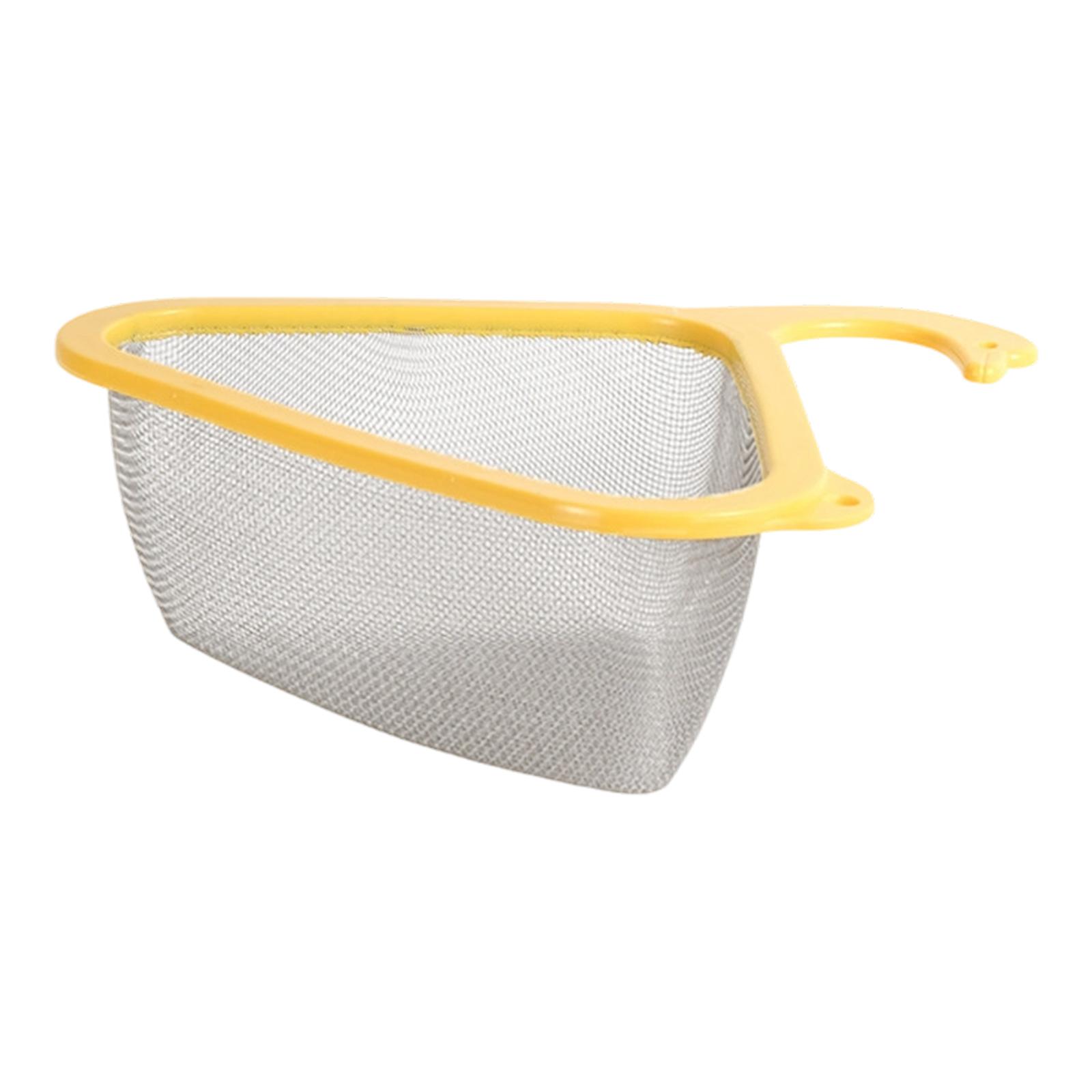 Strong Sink Mountable Draining Basket Steel Hook with Plastic Frame Kitchen Sink Organizers Basket for Freshing Produce жёлтый