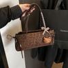 Autumn Niche Leopard Print Bag Women's Large-capacity New Casual Niche Single Shoulder Armpit Bag Work Commuter Bag