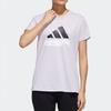 Adidas Large Logo Printed Round Neck Short Sleeve T-Shirt Women Tops Light-Purple GL5639